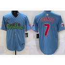 Men's Philadelphia Phillies #7 Trea Turner Light Blue Fashion Limited Jersey