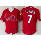 Men's Philadelphia Phillies #7 Trea Turner Red Authentic Jersey