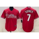 Men's Philadelphia Phillies #7 Trea Turner Red Cool Base Jersey