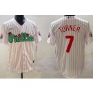 Men's Philadelphia Phillies #7 Trea Turner White Fashion Cool Base Jersey