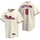 Men's Philadelphia Phillies #8 Nick Castellanos Cream Cool Base Jersey