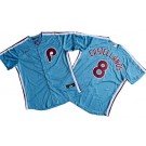 Men's Philadelphia Phillies #8 Nick Castellanos Light Blue Cool Base Jersey