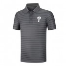 Men's Philadelphia Phillies Anthracite Collection Striped Performance Pique Polo