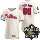 Men's Philadelphia Phillies Customized Cream 2022 World Series Authentic Jersey