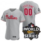 Men's Philadelphia Phillies Customized Gray 2022 World Series Authentic Jersey