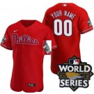 Men's Philadelphia Phillies Customized Red 2022 World Series Authentic Jersey