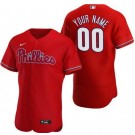 Men's Philadelphia Phillies Customized Red Authentic Jersey