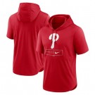 Men's Philadelphia Phillies Red Lockup Performance Short Sleeved Pullover Hoodie