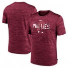 Men's Philadelphia Phillies Red Velocity Performance Practice T Shirt