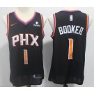 Men's Phoenix Suns #1 Devin Booker Black Icon Sponsor Swingman Jersey