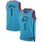 Men's Phoenix Suns #1 Devin Booker Blue 2022 City Icon Heat Press Jersey