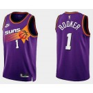 Men's Phoenix Suns #1 Devin Booker Purple 2022 Classic Icon Hot Press Jersey