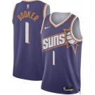 Men's Phoenix Suns #1 Devin Booker Purple 2023 Icon Heat Press Jersey