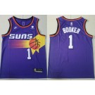 Men's Phoenix Suns #1 Devin Booker Purple Classic Icon Sponsor Swingman Jersey