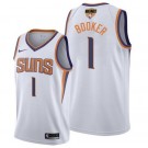 Men's Phoenix Suns #1 Devin Booker White 2021 Finals Icon Hot Press Jersey
