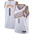 Men's Phoenix Suns #1 Devin Booker White 2023 Icon Heat Press Jersey