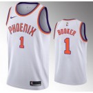 Men's Phoenix Suns #1 Devin Booker White Classic Icon Hot Press Jersey
