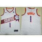 Men's Phoenix Suns #1 Devin Booker White Icon Sponsor Swingman Jersey