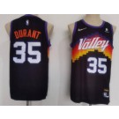 Men's Phoenix Suns #35 Kevin Durant Black City Icon Sponsor Swingman Jersey