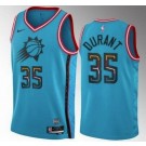 Men's Phoenix Suns #35 Kevin Durant Blue 2022 City Icon Heat Press Jersey