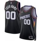Men's Phoenix Suns Custom Black Statement Heat Press Jersey