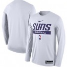Men's Phoenix Suns White 2022 Legend On Court Practice Performance Long Sleeve T Shirt