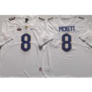Men's Pittsburgh Panthers #8 Kenny Pickett White College Football Jersey