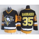Men's Pittsburgh Penguins #35 Tom Barrasso Black Throwback Jersey