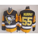 Men's Pittsburgh Penguins #55 Larry Murphy Black Throwback Jersey