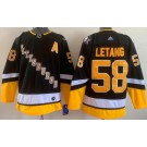 Men's Pittsburgh Penguins #58 Kris Letang Black Alternate Authentic Jersey