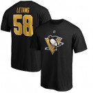 Men's Pittsburgh Penguins #58 Kris Letang Black Printed T Shirt 112612