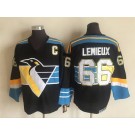 Men's Pittsburgh Penguins #66 Mario Lemieux Black 1992 Throwback Jersey