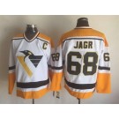 Men's Pittsburgh Penguins #68 Jaromir Jagr White 1992 Throwback Jersey