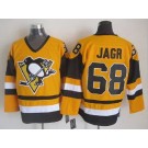 Men's Pittsburgh Penguins #68 Jaromir Jagr Yellow Throwback Jersey