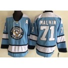 Men's Pittsburgh Penguins #71 Evgeni Malkin Light Blue CCM Throwback Jersey