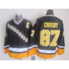 Men's Pittsburgh Penguins #87 Sidney Crosby Black 1990s Throwback Jersey