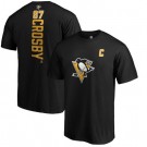 Men's Pittsburgh Penguins #87 Sidney Crosby Black Printed T Shirt 112268