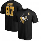 Men's Pittsburgh Penguins #87 Sidney Crosby Black Printed T Shirt 112321