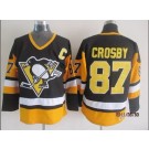 Men's Pittsburgh Penguins #87 Sidney Crosby Black Throwback Jersey