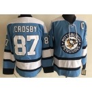 Men's Pittsburgh Penguins #87 Sidney Crosby Light Blue CCM Throwback Jersey