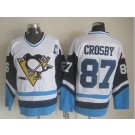 Men's Pittsburgh Penguins #87 Sidney Crosby White Blue Throwback Jersey