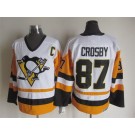 Men's Pittsburgh Penguins #87 Sidney Crosby White Throwback Jersey