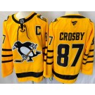 Men's Pittsburgh Penguins #87 Sidney Crosby Yellow Alternate Authentic Jersey