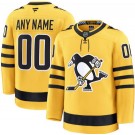 Men's Pittsburgh Penguins Custom Yellow Alternate Authentic Jersey