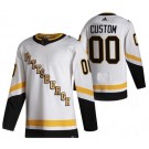 Men's Pittsburgh Penguins Customized White 2021 Reverse Retro Authentic Jersey