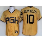 Men's Pittsburgh Pirates #10 Bryan Reynolds Yellow 2023 City Connect Cool Base Jersey
