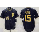 Men's Pittsburgh Pirates #15 Oneil Cruz Black Limited Jersey