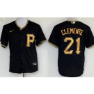 Men's Pittsburgh Pirates #21 Roberto Clemente Black Cool Base Jersey