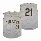 Men's Pittsburgh Pirates #21 Roberto Clemente Gray 1962 Throwback Jersey