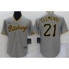 Men's Pittsburgh Pirates #21 Roberto Clemente Gray Alternate Cool Base Jersey